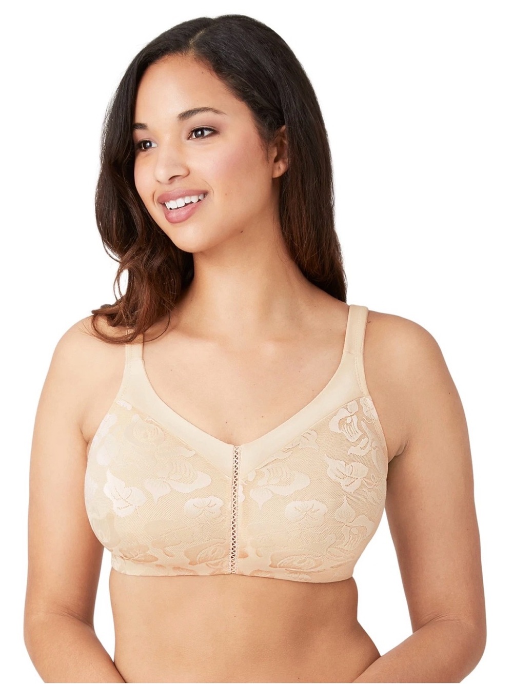 NWT Wacoal Awareness Full Figure Beige Seamless Wire Free Bra -36C